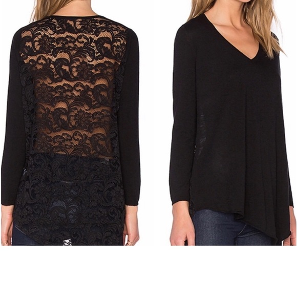 Joie Lace Back Pullover Asymmetric Sweater l - Picture 2 of 6